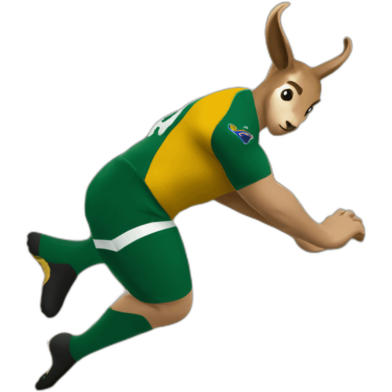 Springbok rugby player diving midair emoji