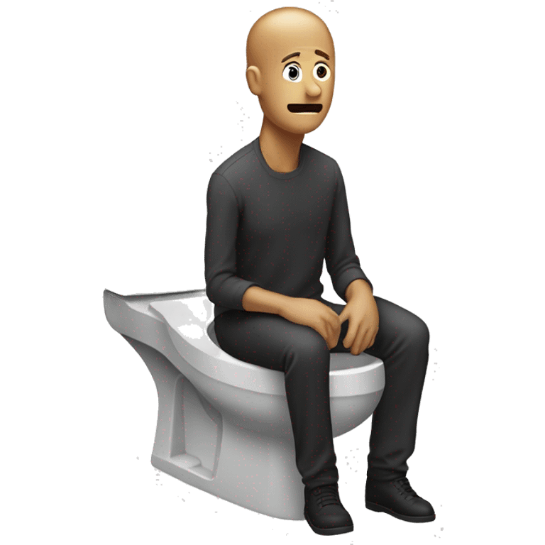 A man without a body only a head popping out of the toilet emoji