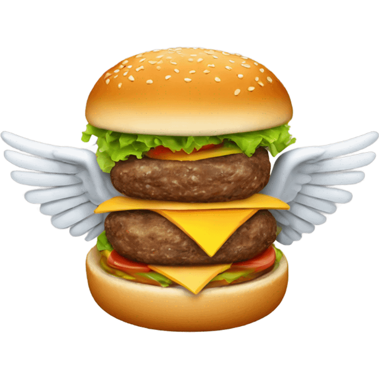 Hamburger with wings emoji