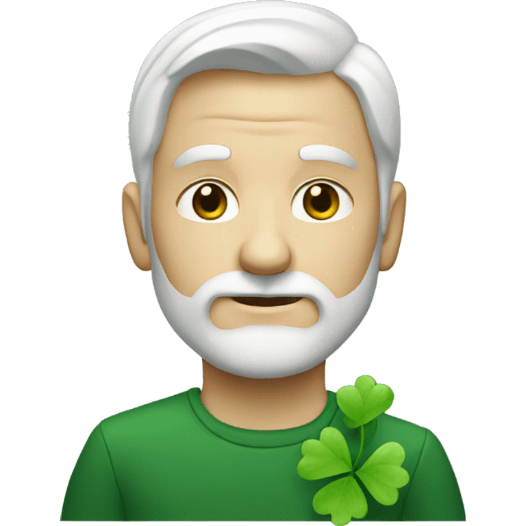 white man with clover emoji