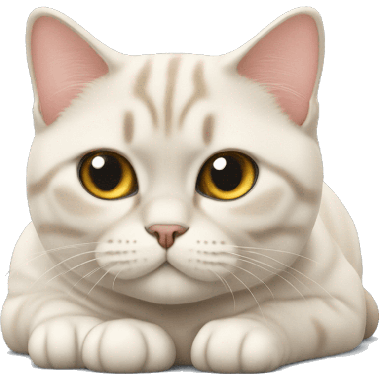 British shorthair cat cream laying down emoji