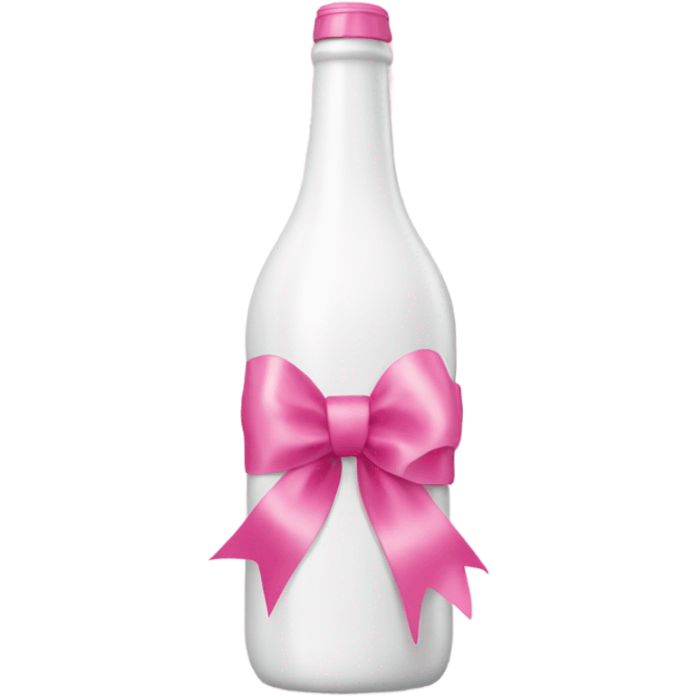 white bottle with pink ribbons emoji