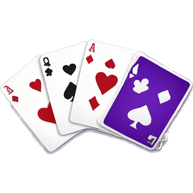 poker cards, purple emoji