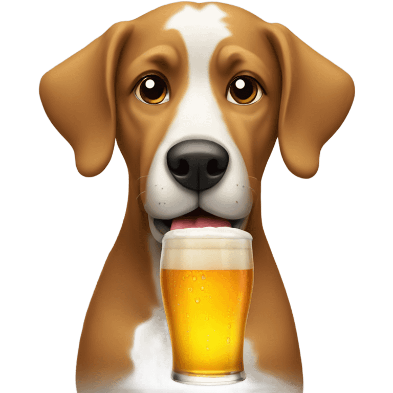 Dog drinking a beer emoji