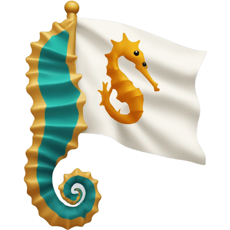 A flag with a seahorse on it  emoji