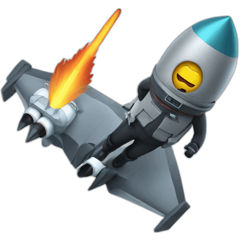 suit man flying starlink rocket emoji