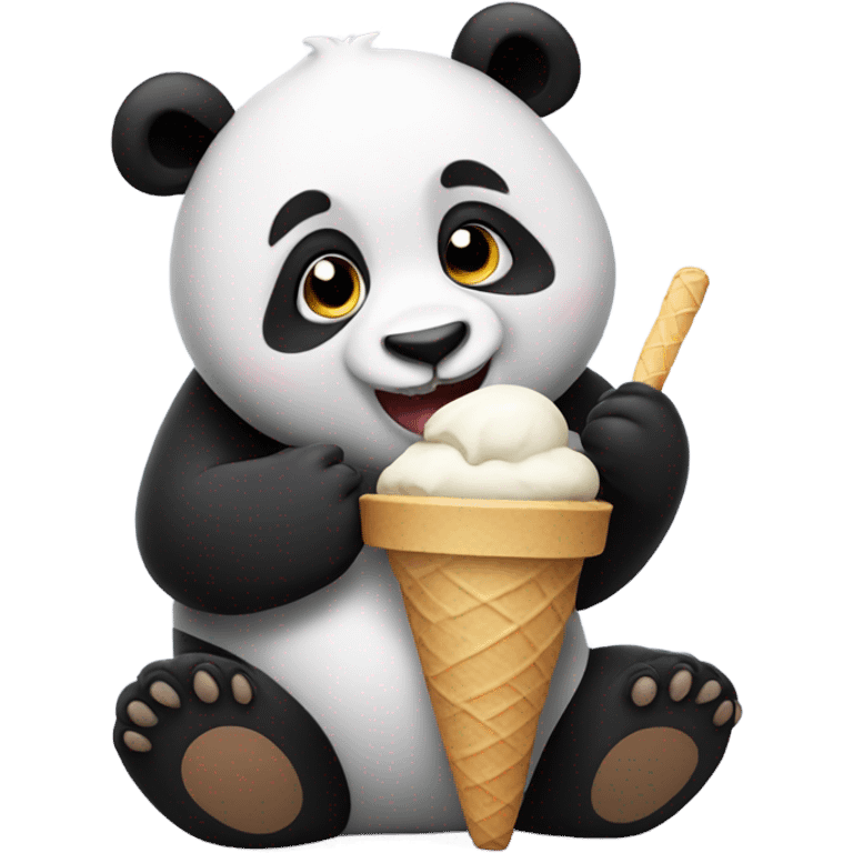 Panda eating ice cream emoji