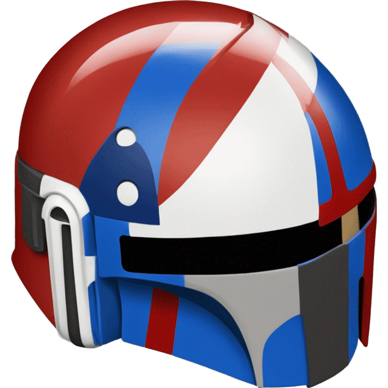 Red white and blue mandalorian helmet emoji