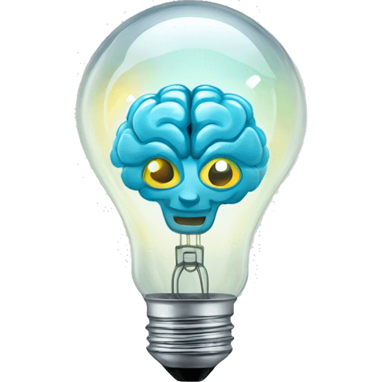 brain sparkles inside the glass light bulb emoji