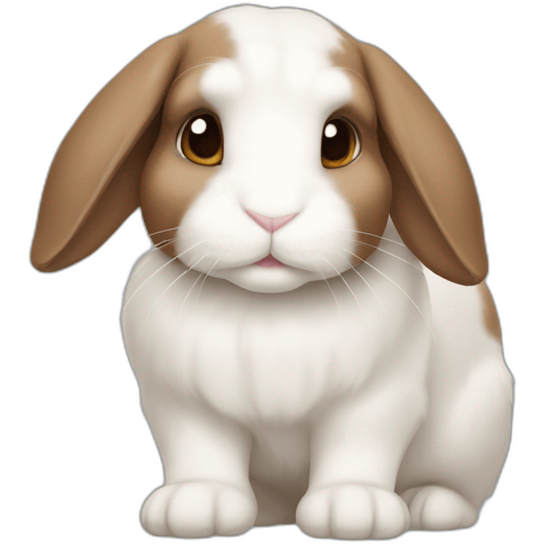 brown-white-lop-ear-bunny emoji