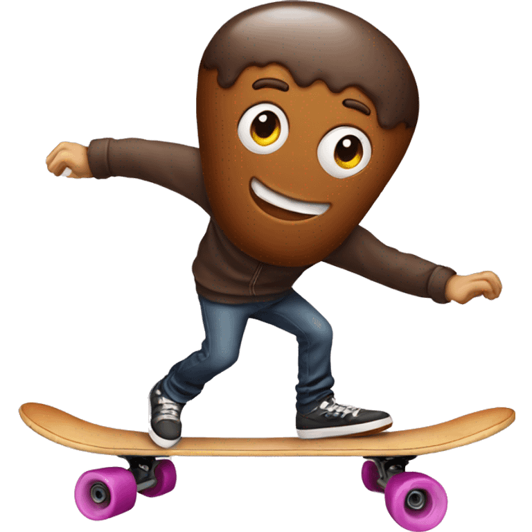 donut head man skateboarding emoji