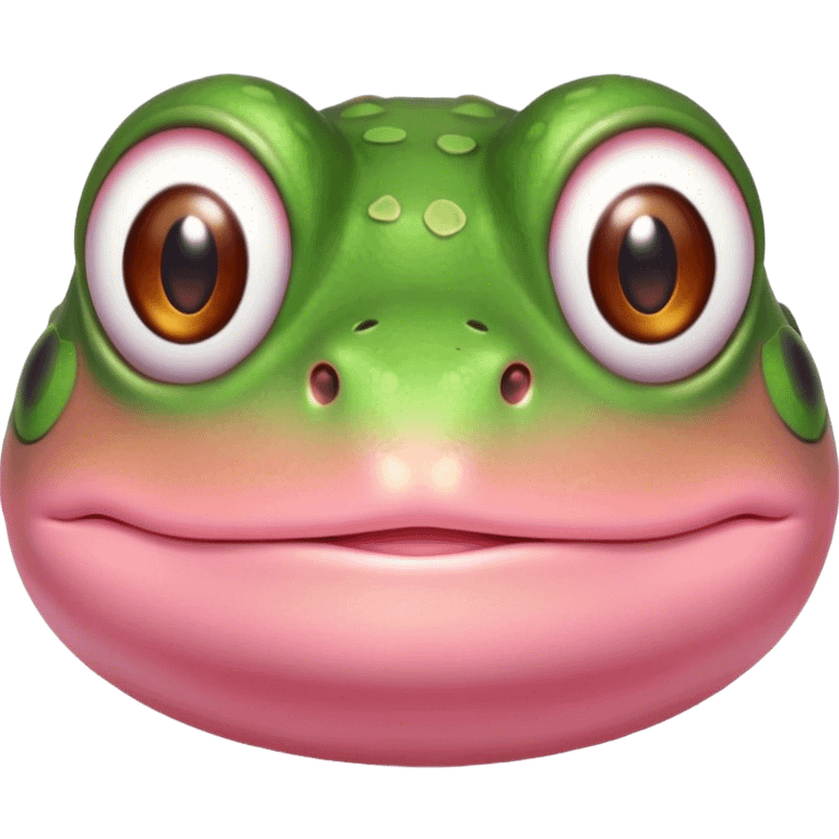 Mr cute frog cheeks pink blush emoji