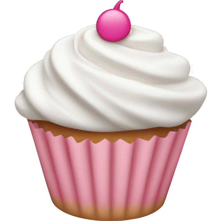 Pink and white cupcake emoji