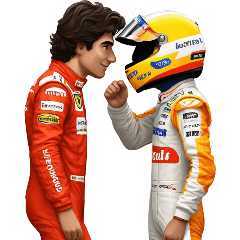 Carlos sainz from ferrari kissing lando Norris from mclaren emoji