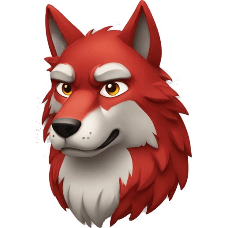 Red grumpy wolf emoji