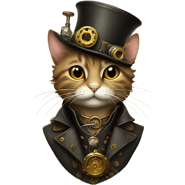 Steam punk cat emoji