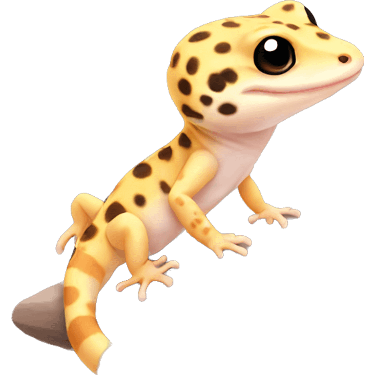 leopard gecko yellow and peach  emoji