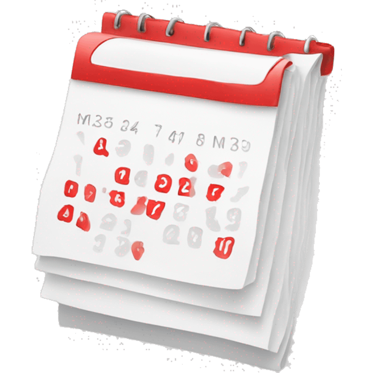 red and white calendar icon emoji