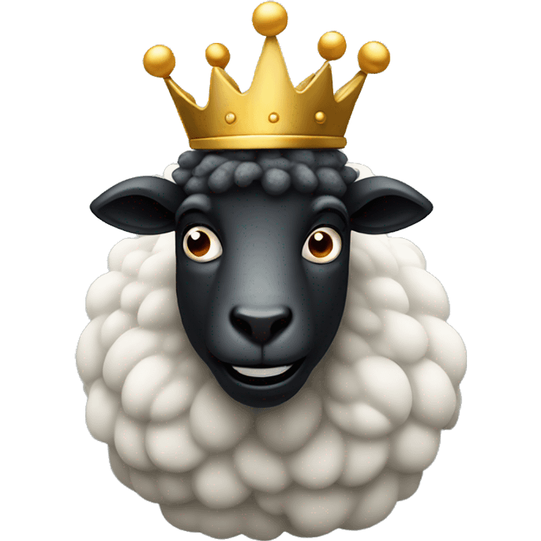 Angry King black sheep with crown mad emoji