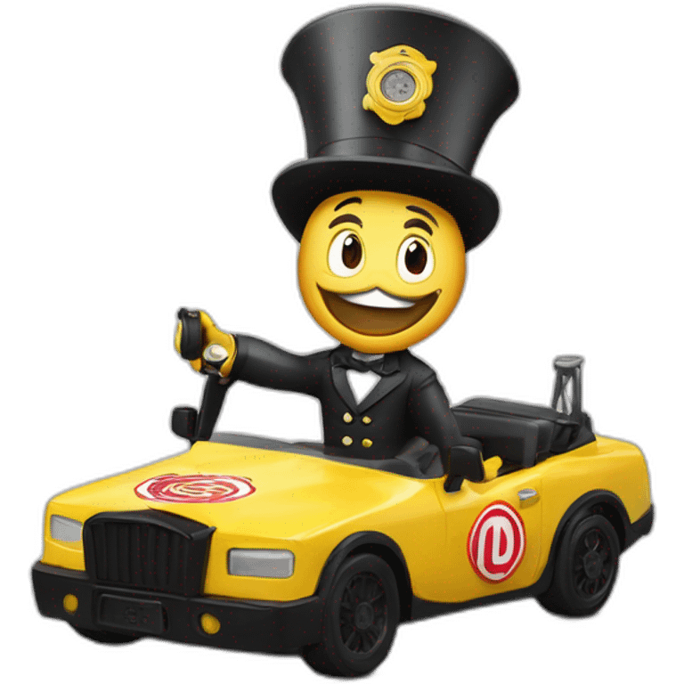 Mr monopoly de bomberos rescatando un niño emoji