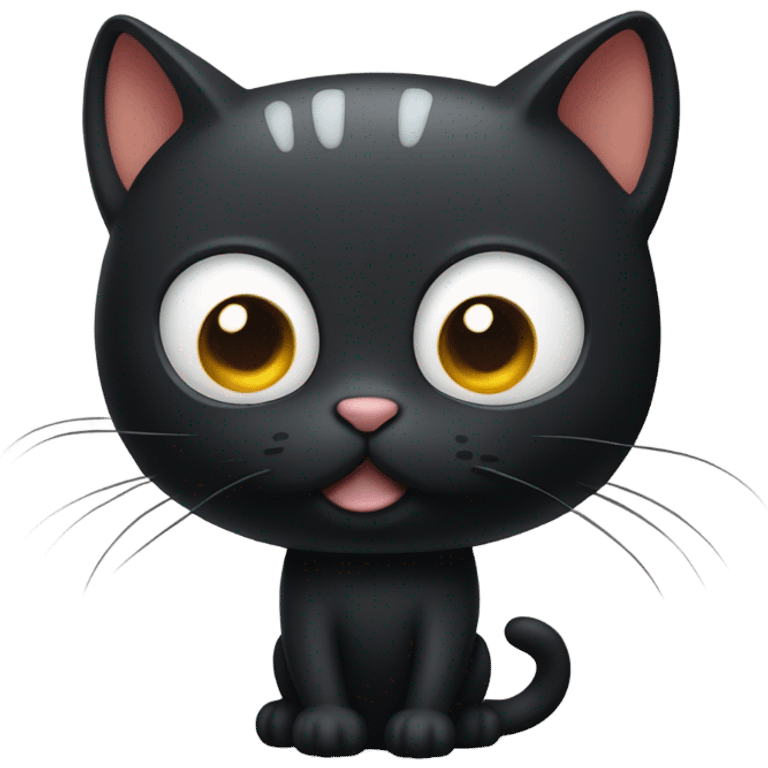 Shrimp cat black emoji