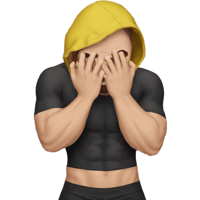 mma fighter hiding his face using hands screaming emoji