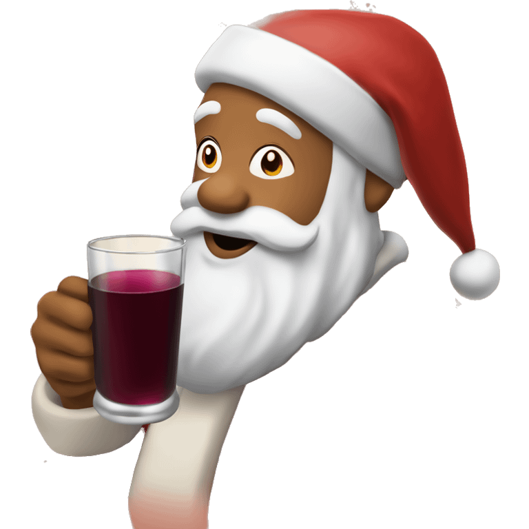 Santa drinking mulled wine emoji