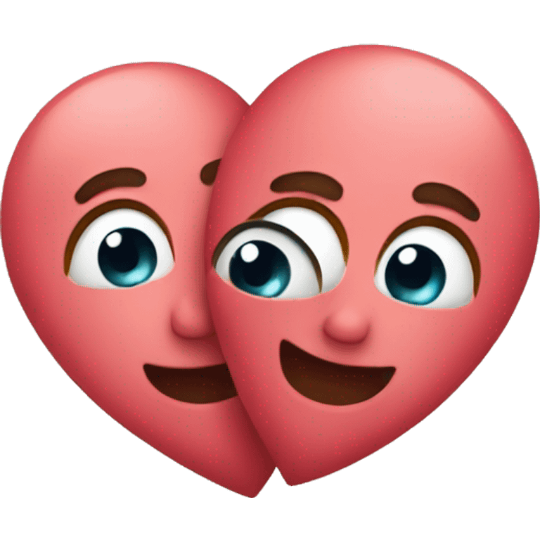 two hearts hugging emoji