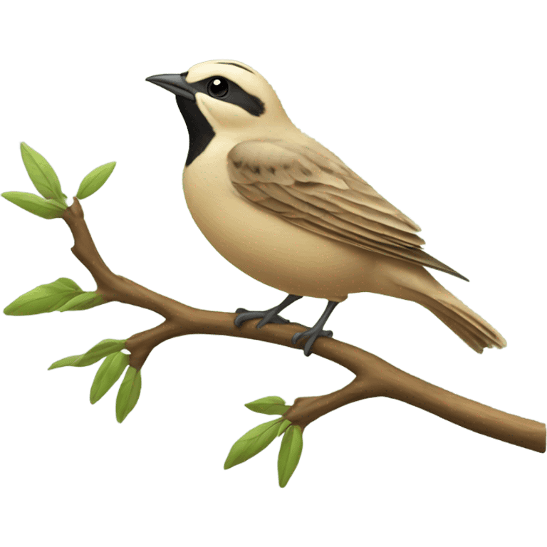 A lark sings while sitting on a branch emoji