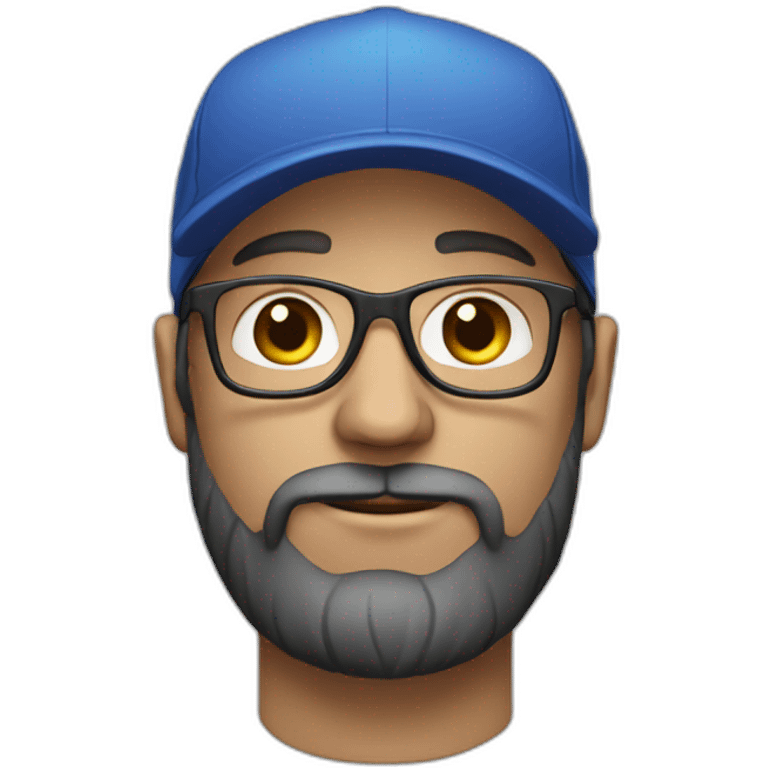 white man with short dark beard, cap and glasses emoji