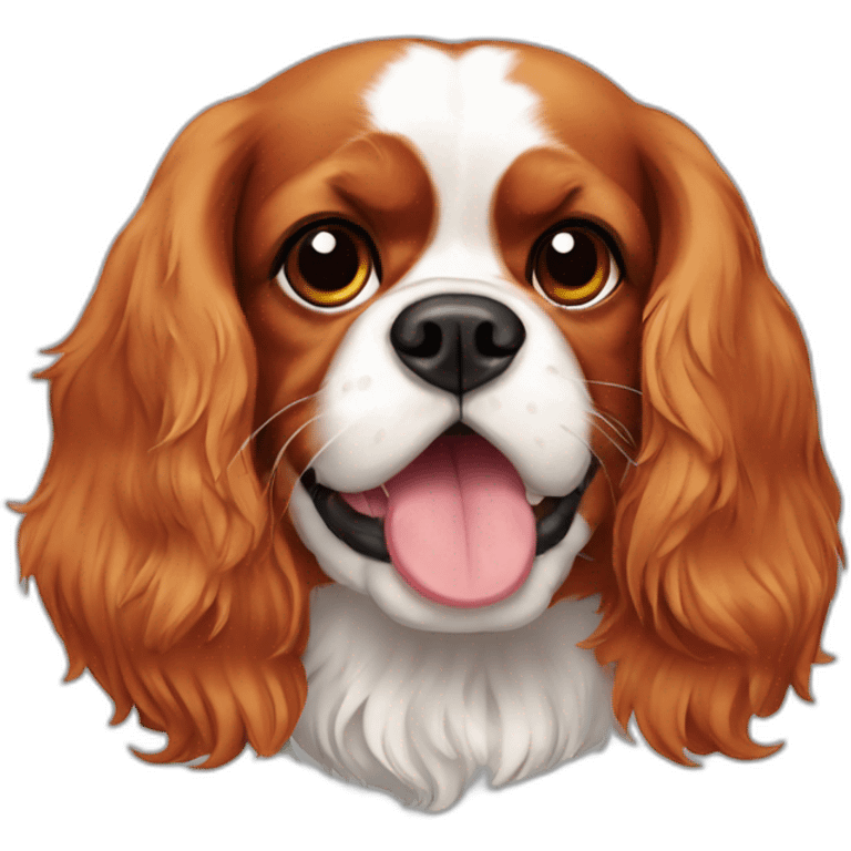 Cavalier-king Charles with fever emoji