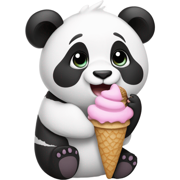 Panda eating ice cream  emoji