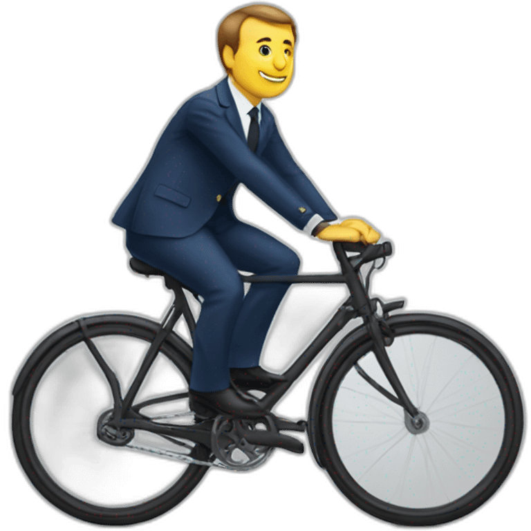 Macron sur un velo emoji