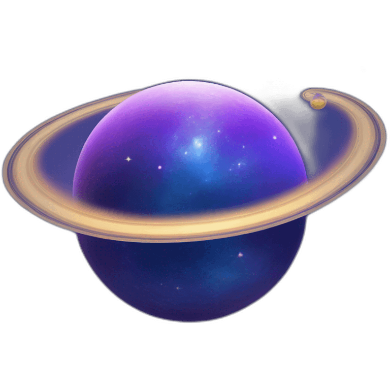 Nébuleuse bleu et violet avec Saturne emoji