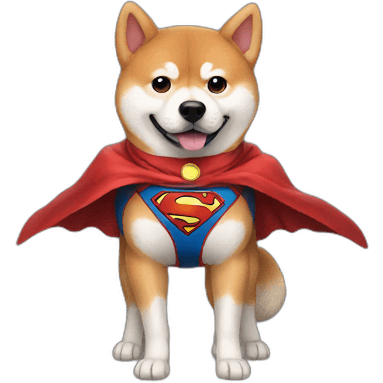 Shiba in a Superman costume  emoji