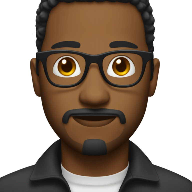 Black man glasses goatee emoji