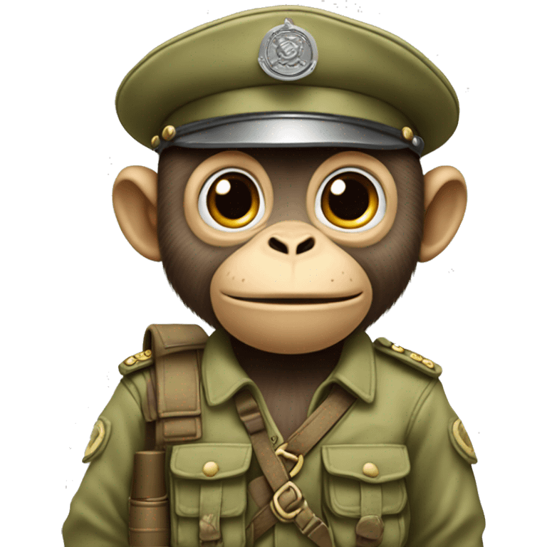 Monkey pretending to be a ￼ soldier ￼ emoji