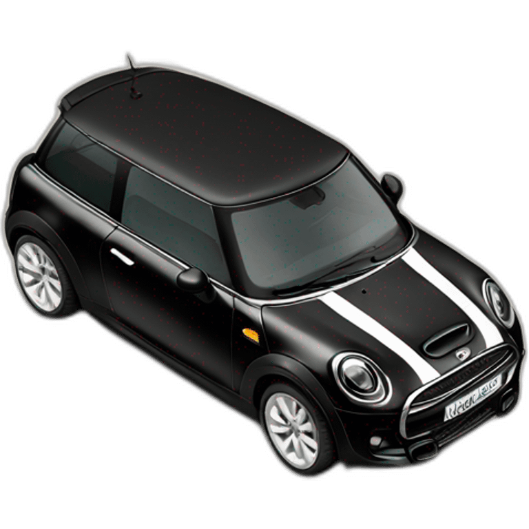 Mini Cooper s f56 noire avec le toit blanc emoji