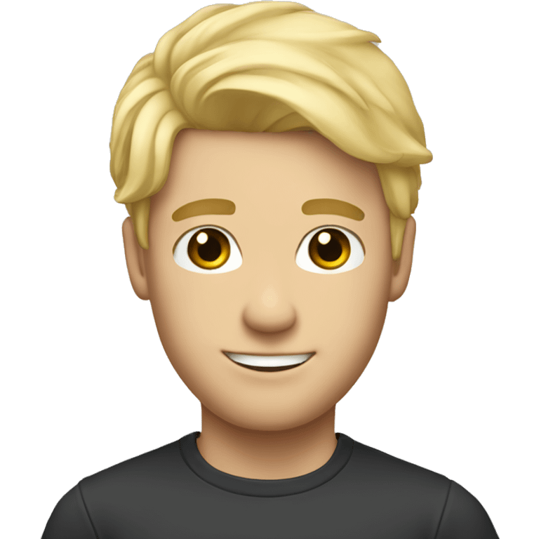 gay men blond hair with classes, look fun and cute emoji