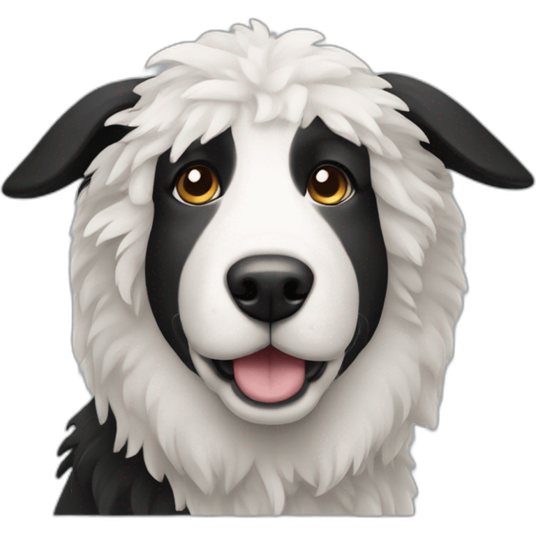 black and white sheep dog emoji