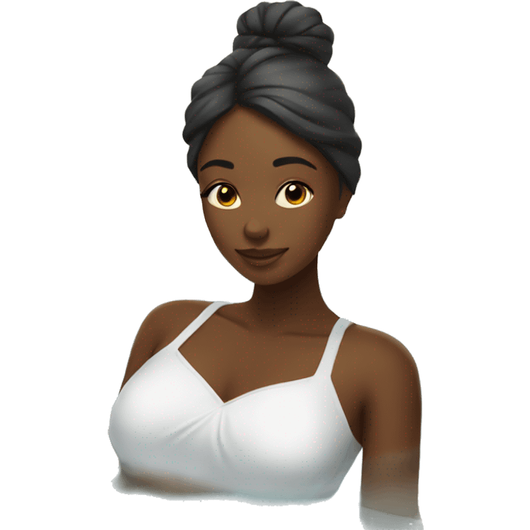 Girl relaxing in spa emoji