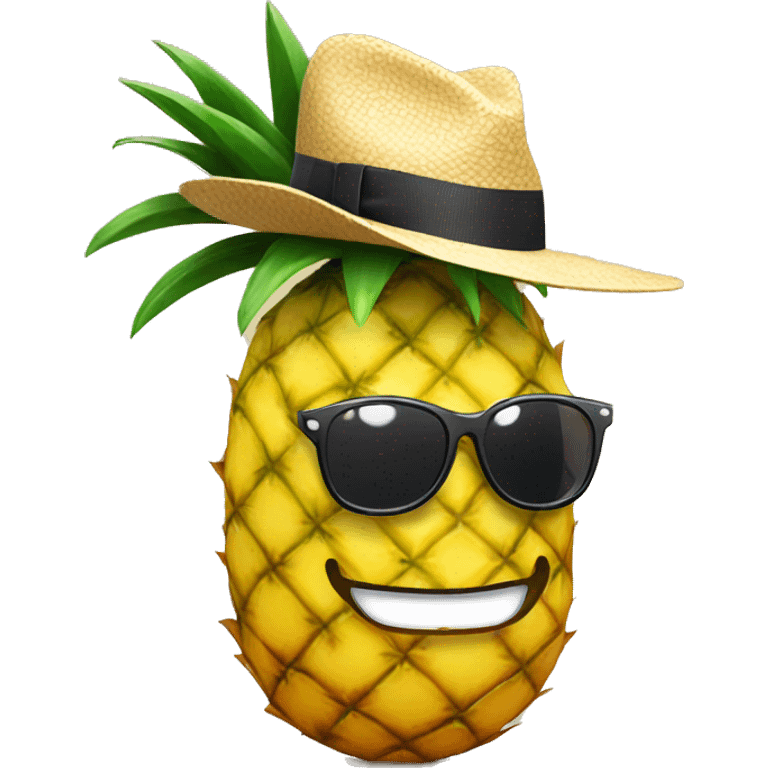 Pineapple in a fedora emoji