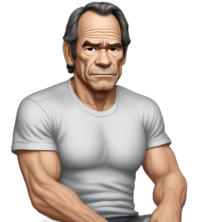 actor tommy lee jones cartoon wearing tee  emoji