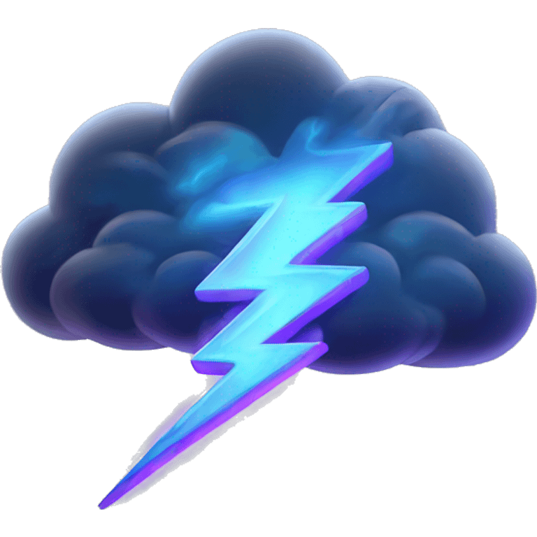 Dark iridescent cloud glowing with lightning bolts emoji