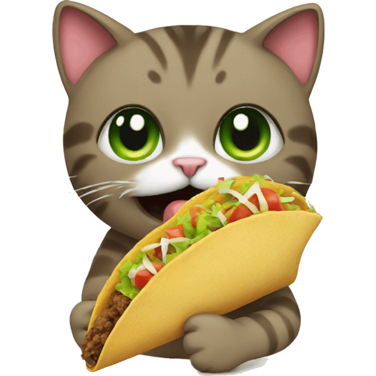 Cat eating a taco emoji