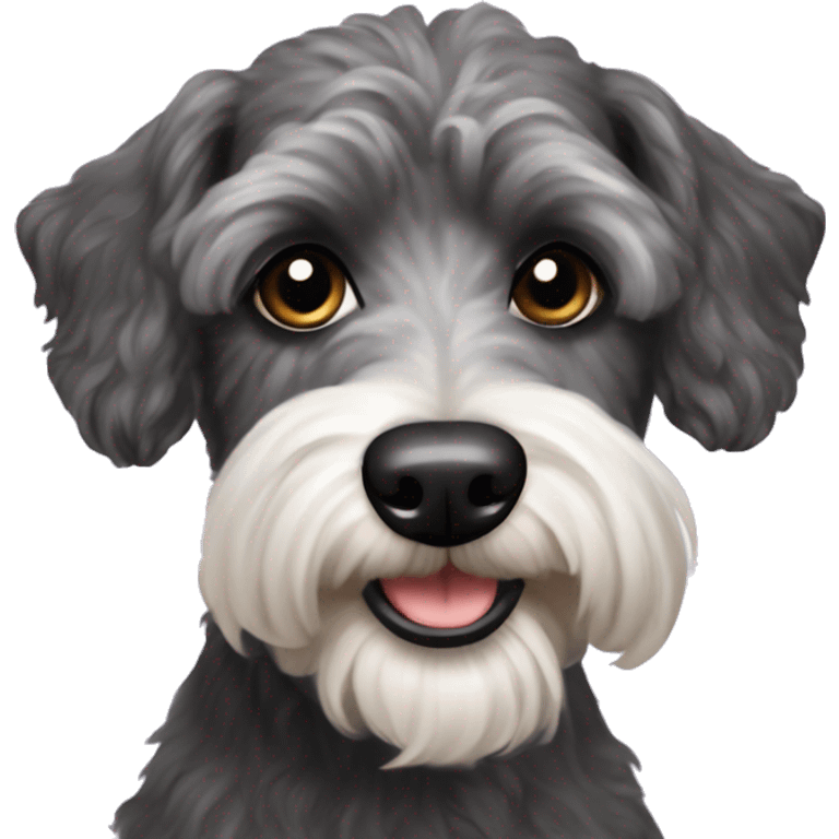 schnauzer poodle mix dog portrait emoji