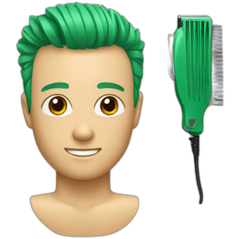 green hair clipper emoji