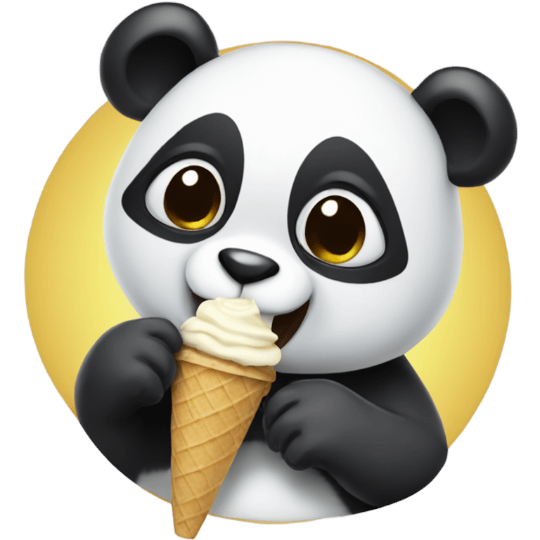 Panda eating ice cream  emoji