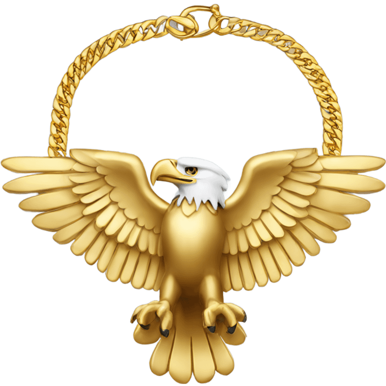 Eagle wearing gold Cuban link necklace emoji