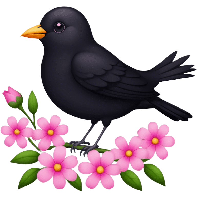 🐦‍⬛🌸 emoji